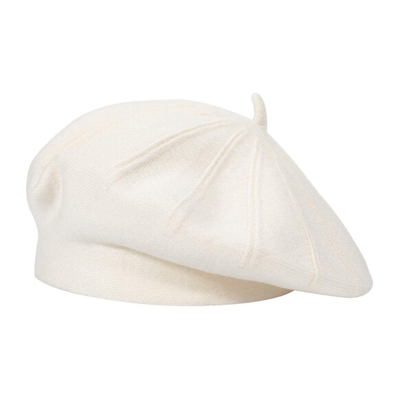 6464 French Beret Hat, Reversible Solid Color Cashmere Knit Warm Cap main image 5